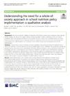 Understanding the need for a whole-of society approach in school nutrition policy implementation: a qualitative analysis